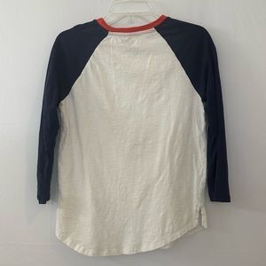 Old Navy baseball Top 3/4 sleeves white blue red Size M